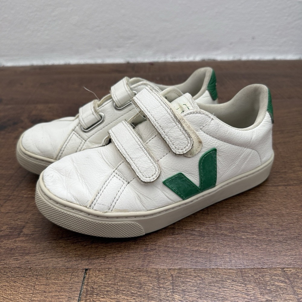 Veja Kids Esplar Leather Sneakers White Casual Shoes Kids Size 2 / 33 EU